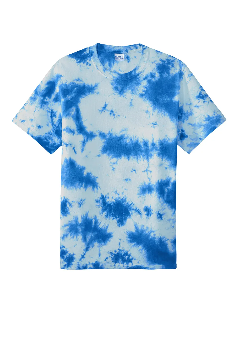 Port & Company Mens Crystal Tie-Dye Short Sleeve Crewneck T-Shirt - True Royal Blue