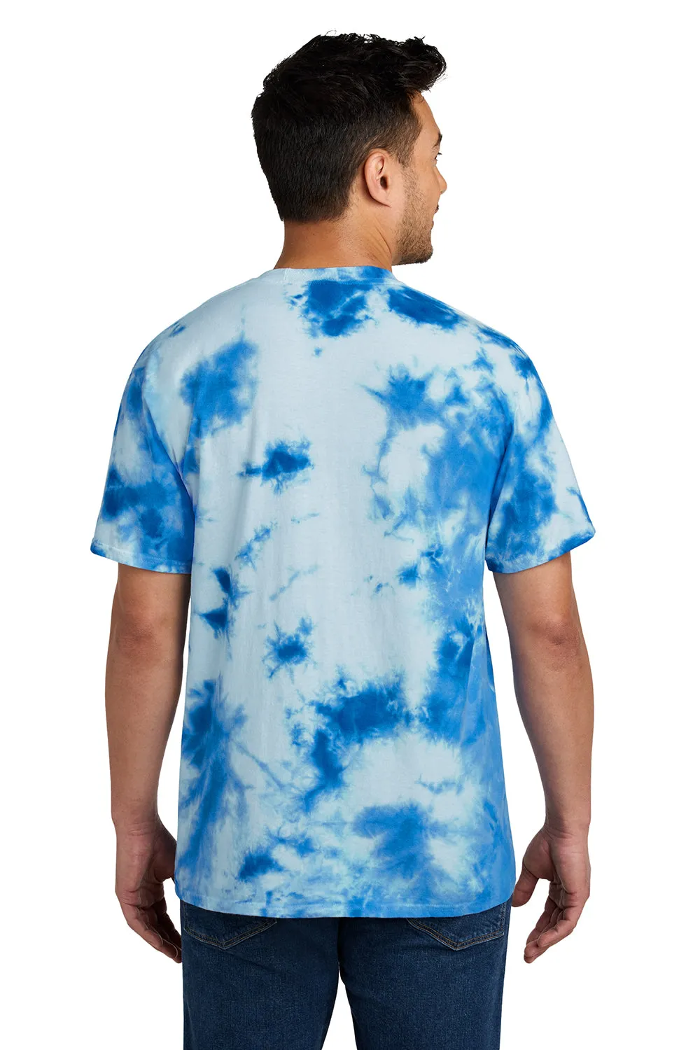 Port & Company Mens Crystal Tie-Dye Short Sleeve Crewneck T-Shirt - True Royal Blue