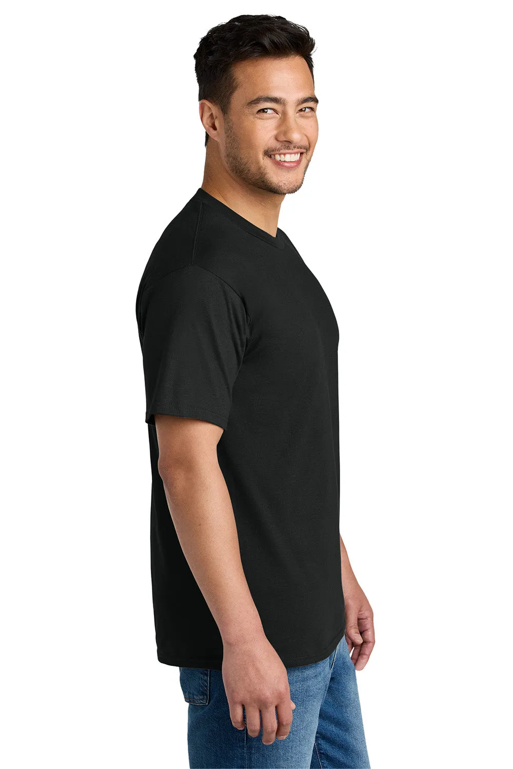 Port & Company Mens CVC Short Sleeve Crewneck T-Shirt - Black