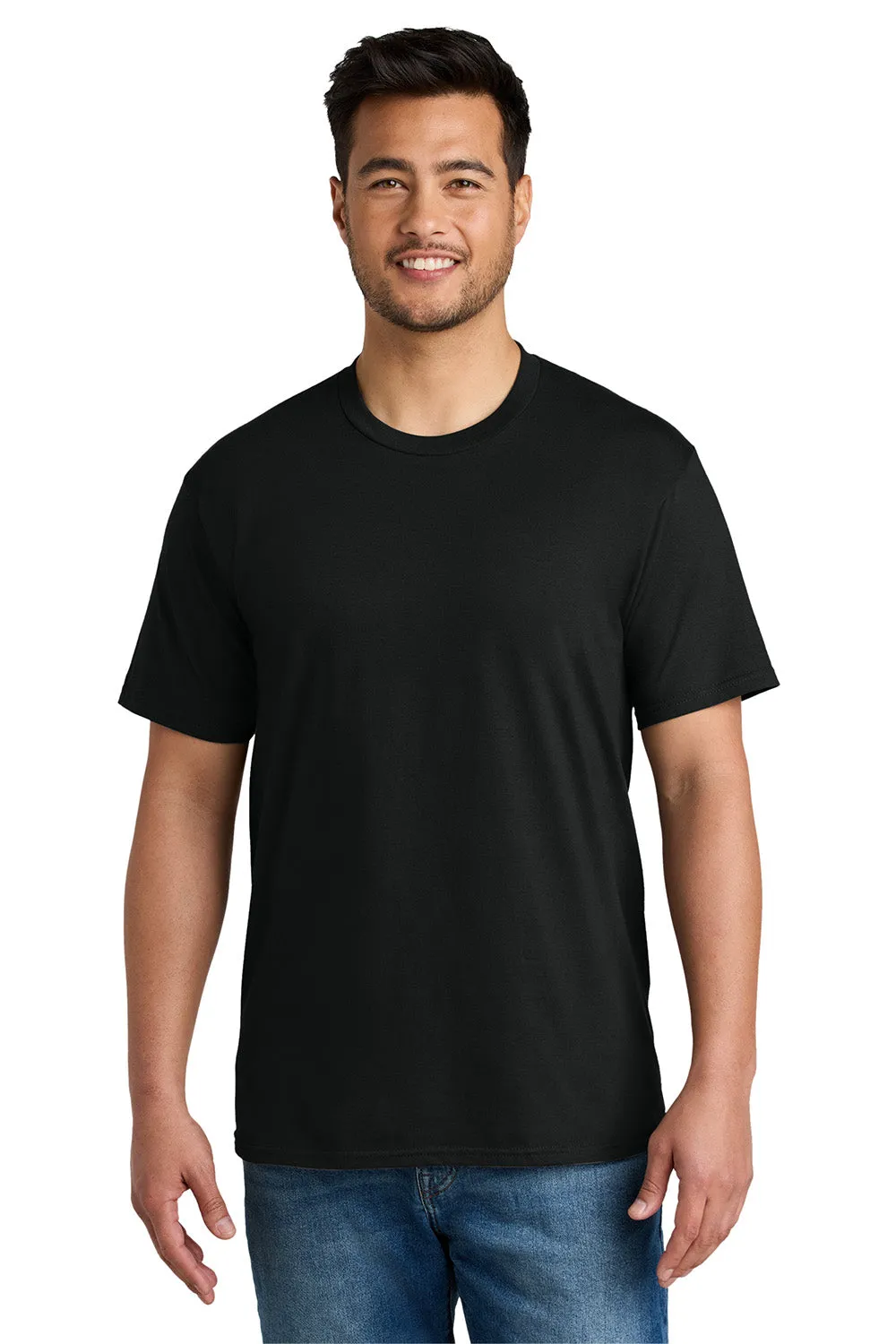 Port & Company Mens CVC Short Sleeve Crewneck T-Shirt - Black
