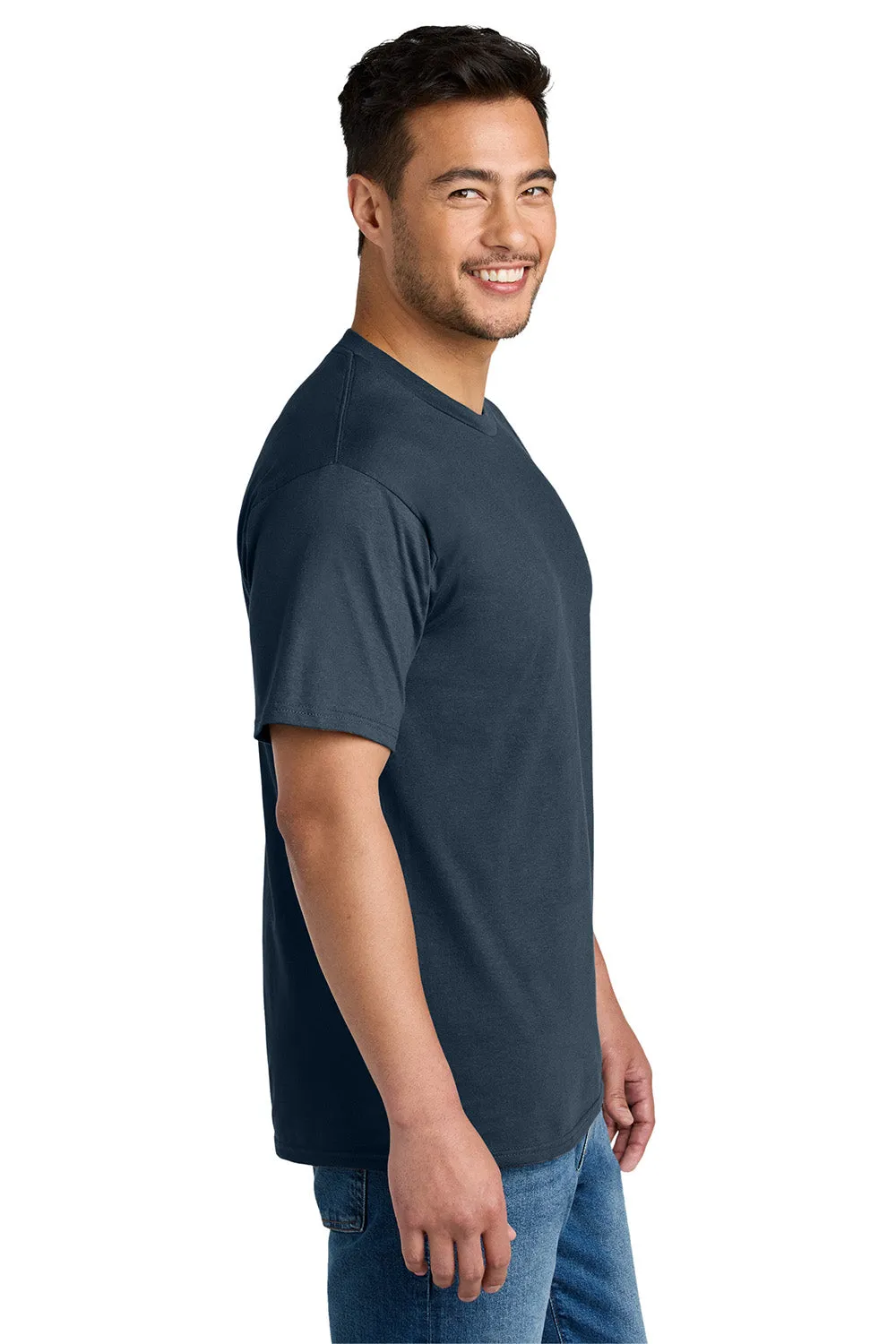 Port & Company Mens CVC Short Sleeve Crewneck T-Shirt - Deep Navy Blue