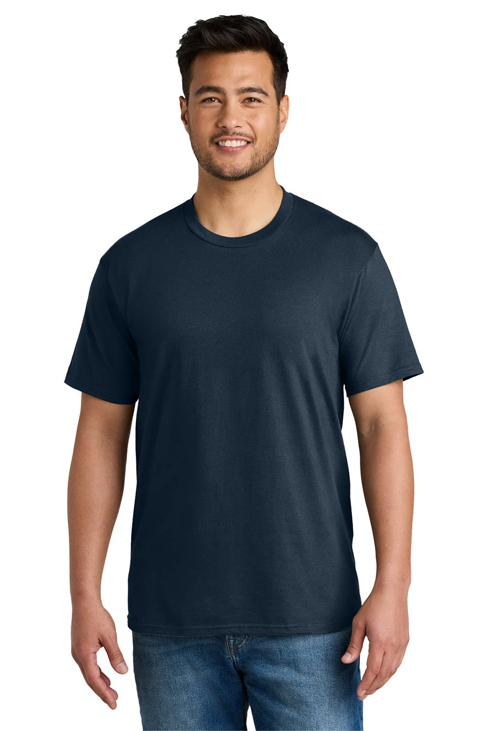 Port & Company Mens CVC Short Sleeve Crewneck T-Shirt - Deep Navy Blue