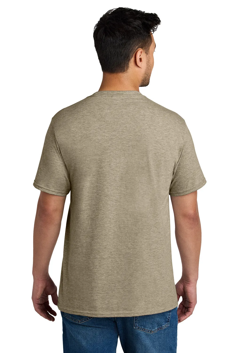 Port & Company Mens CVC Short Sleeve Crewneck T-Shirt - Heather Desert Tan