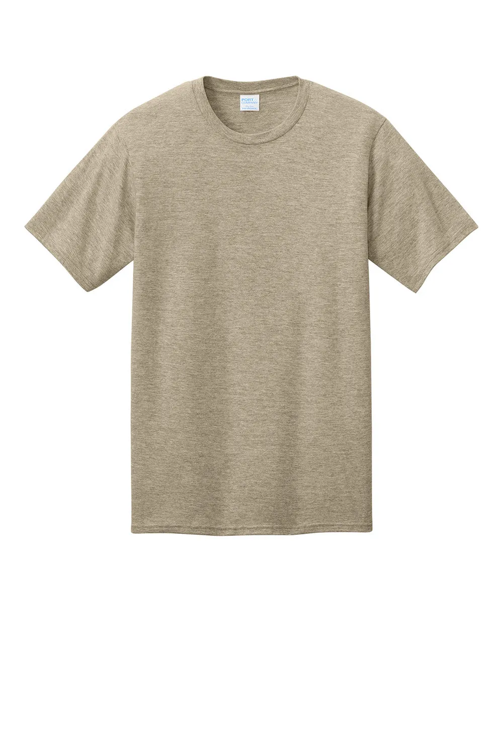 Port & Company Mens CVC Short Sleeve Crewneck T-Shirt - Heather Desert Tan