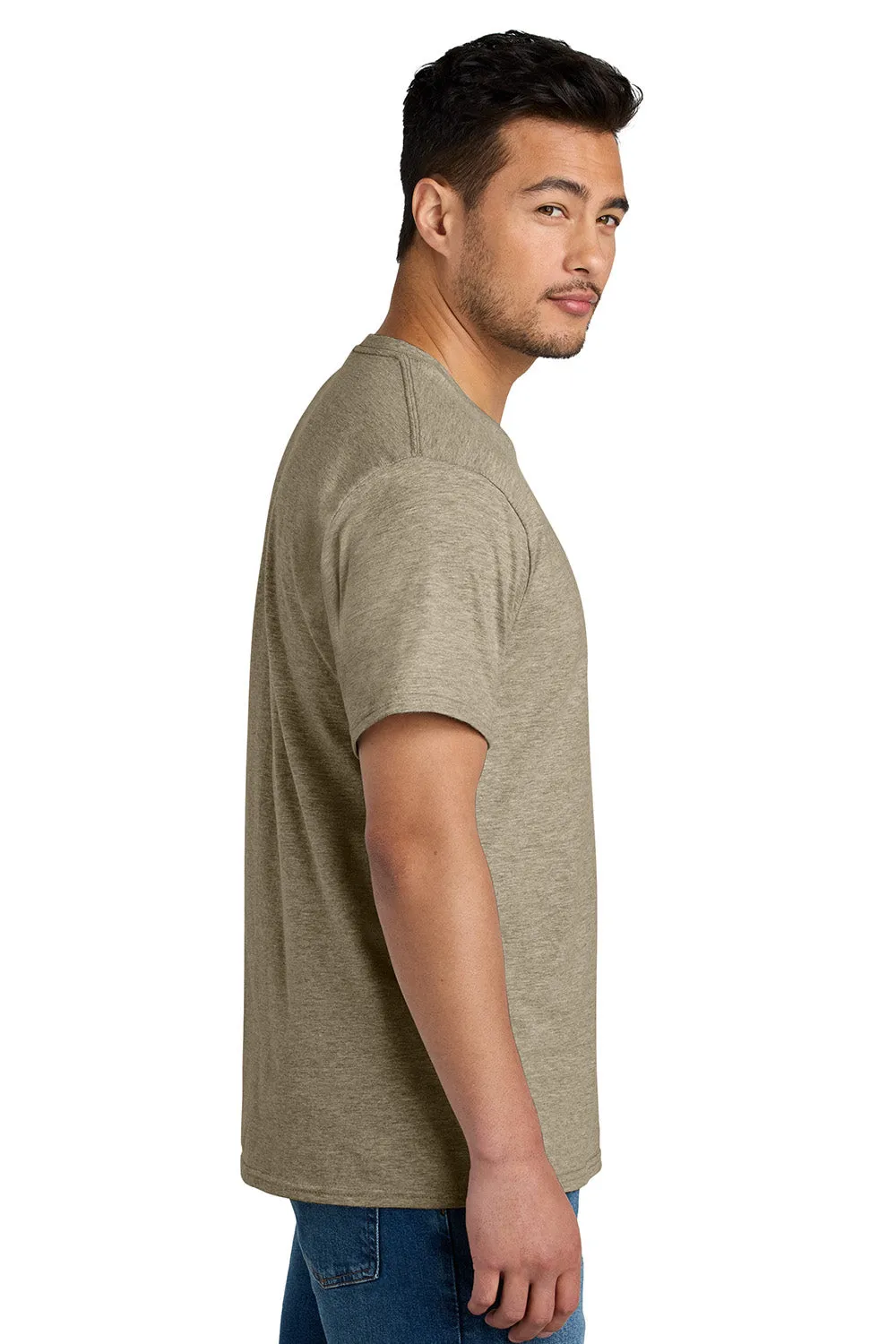 Port & Company Mens CVC Short Sleeve Crewneck T-Shirt - Heather Desert Tan