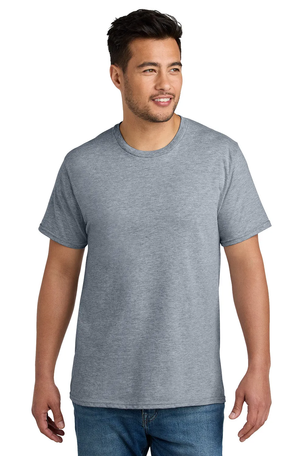 Port & Company Mens CVC Short Sleeve Crewneck T-Shirt - Heather Grey