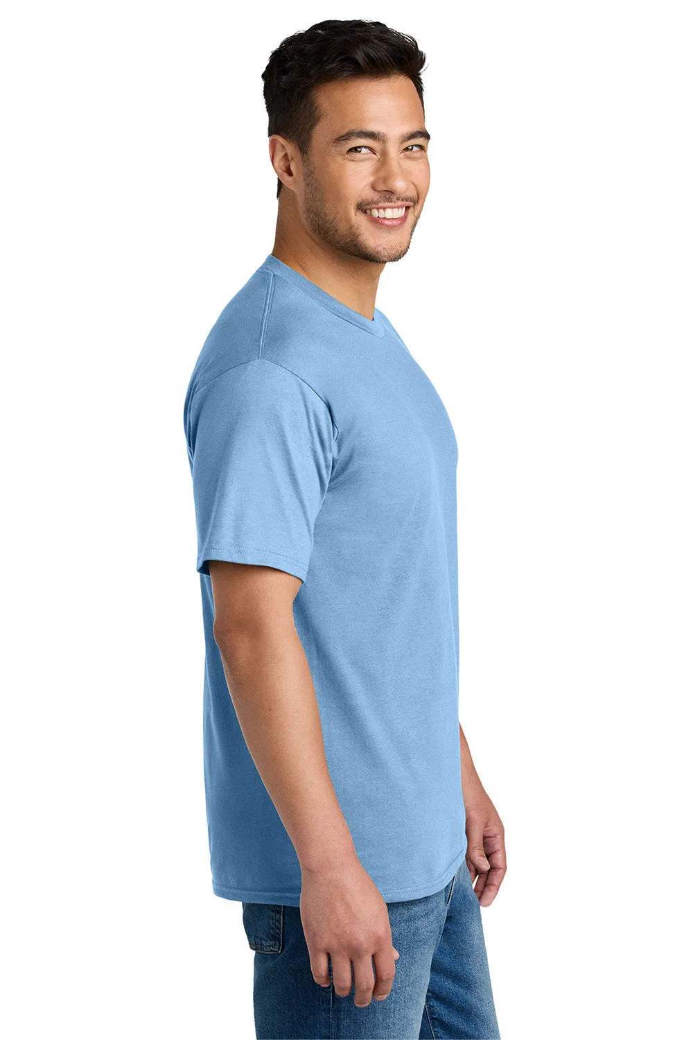 Port & Company Mens CVC Short Sleeve Crewneck T-Shirt - Tundra Blue