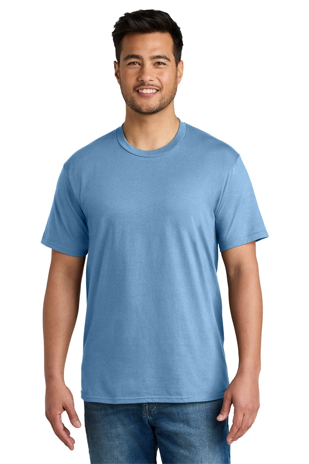 Port & Company Mens CVC Short Sleeve Crewneck T-Shirt - Tundra Blue