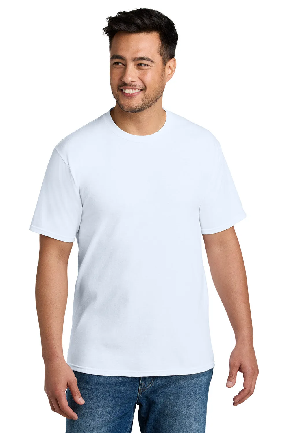 Port & Company Mens CVC Short Sleeve Crewneck T-Shirt - White