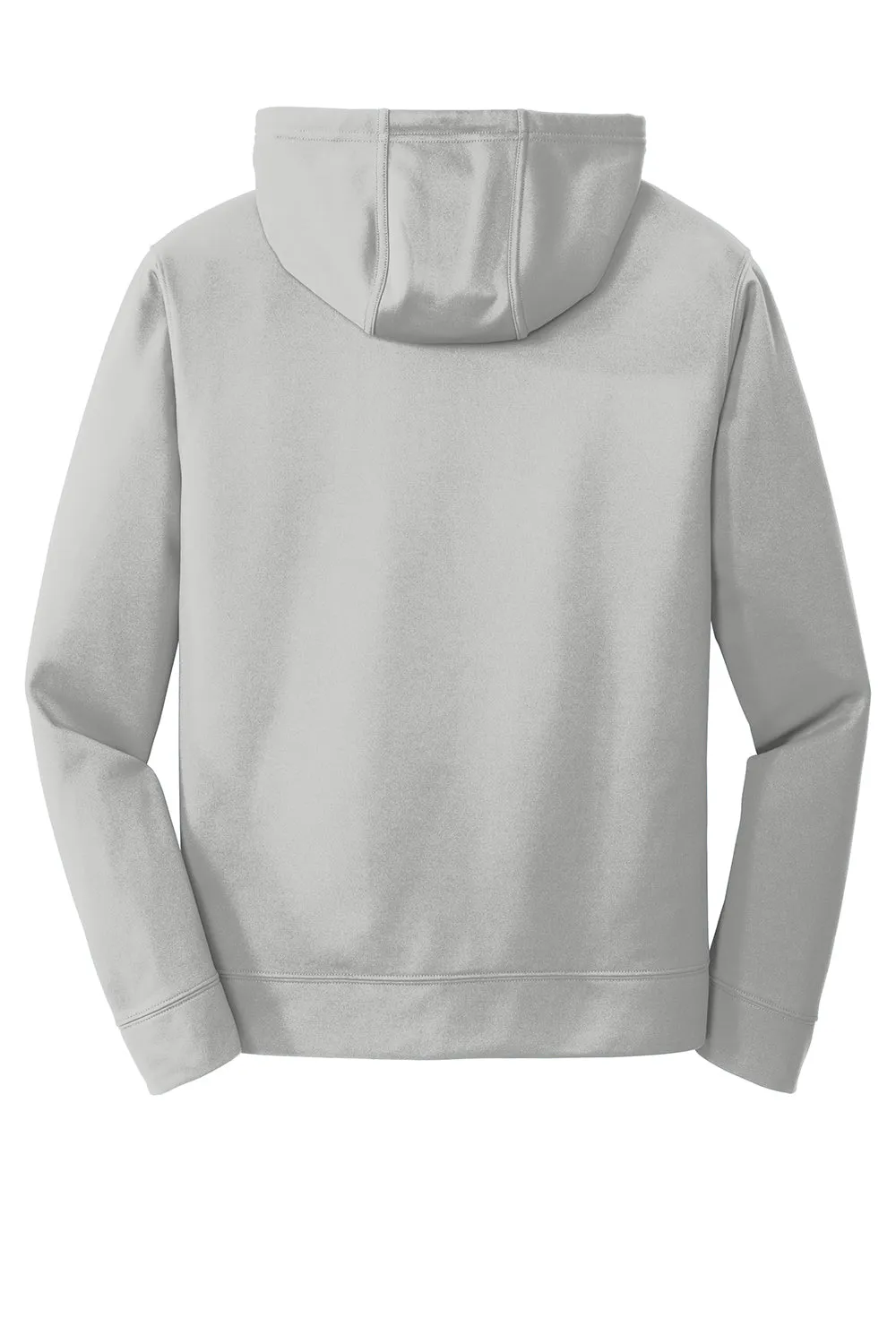 Port & Company Mens Dry Zone Performance Moisture Wicking Fleece Hooded Sweatshirt Hoodie w/ Pouch Pocket - Silver Grey