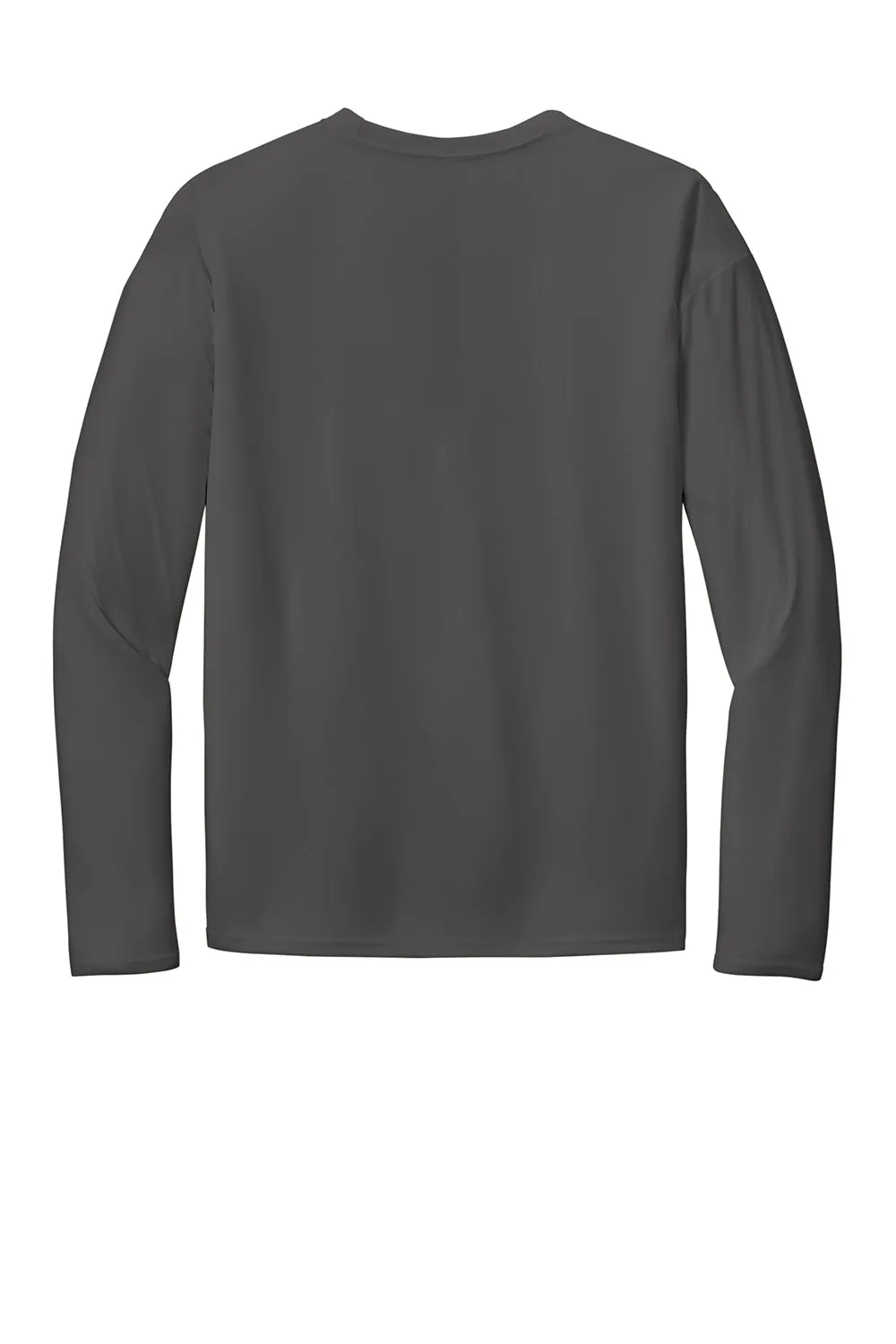 Port & Company Mens Dry Zone Performance Moisture Wicking Long Sleeve Crewneck T-Shirt - Charcoal Grey