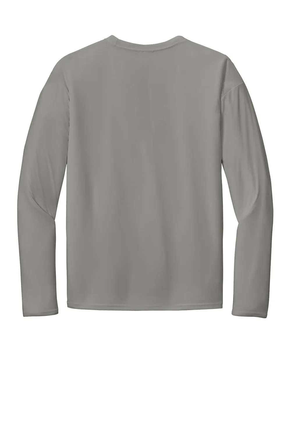 Port & Company Mens Dry Zone Performance Moisture Wicking Long Sleeve Crewneck T-Shirt - Concrete Grey