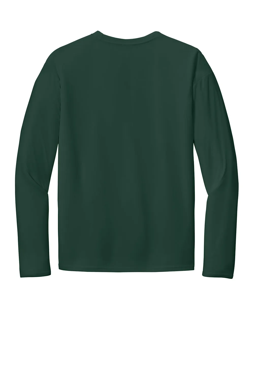 Port & Company Mens Dry Zone Performance Moisture Wicking Long Sleeve Crewneck T-Shirt - Dark Green