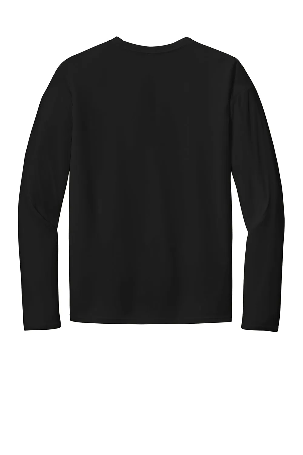 Port & Company Mens Dry Zone Performance Moisture Wicking Long Sleeve Crewneck T-Shirt - Jet Black