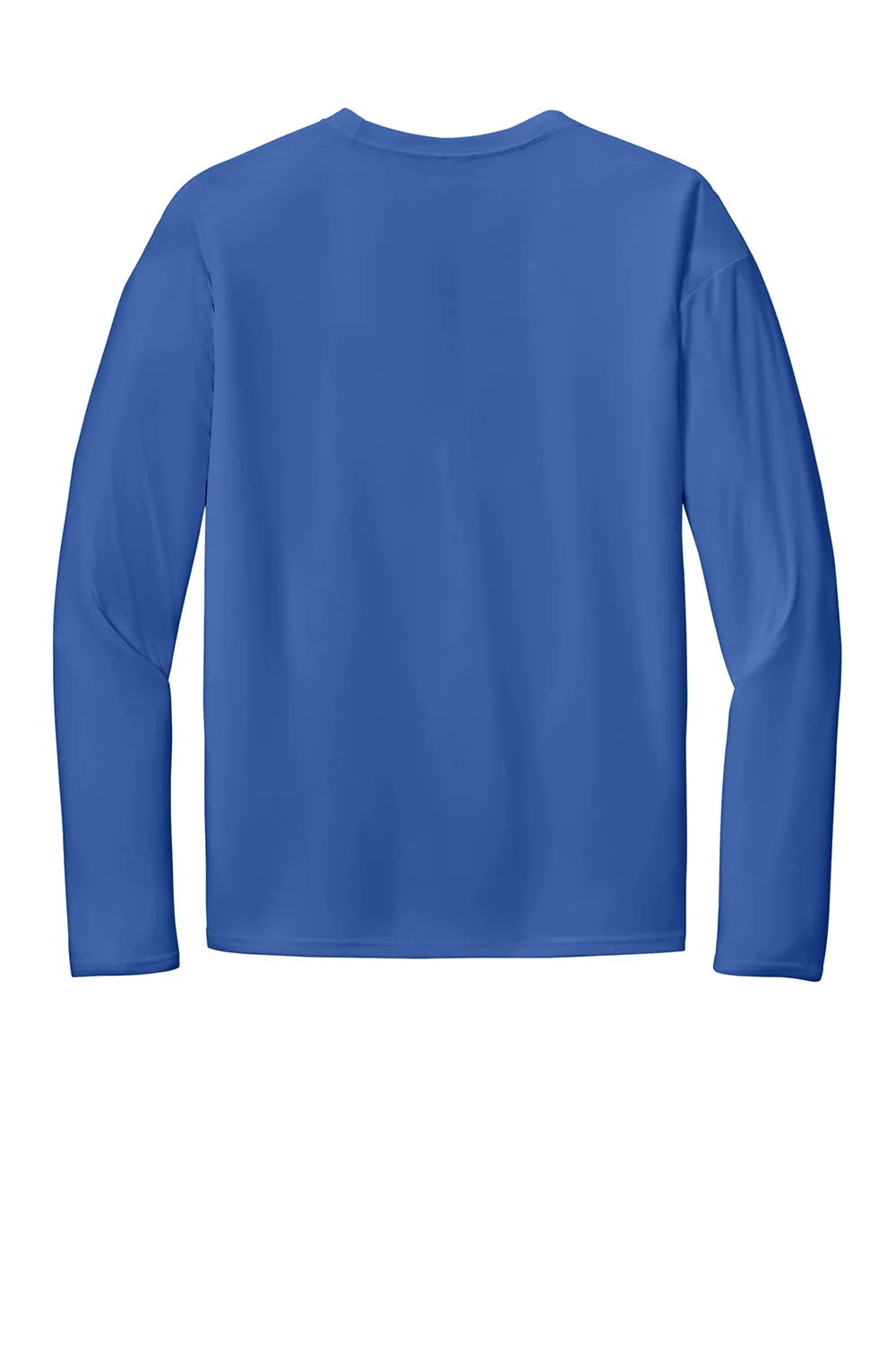 Port & Company Mens Dry Zone Performance Moisture Wicking Long Sleeve Crewneck T-Shirt - Royal Blue