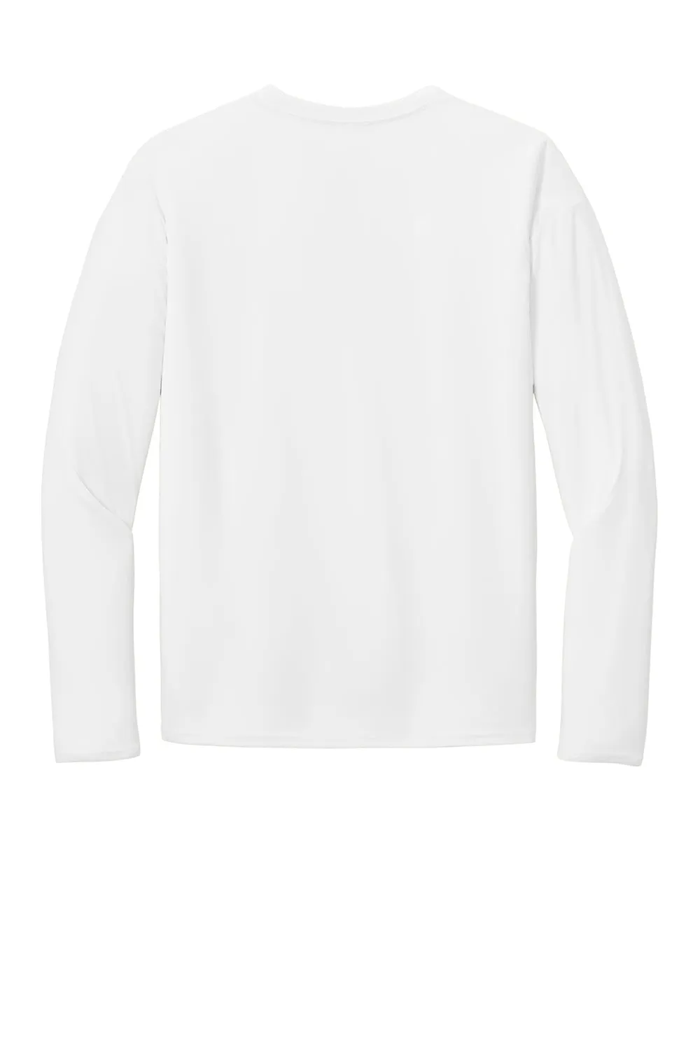 Port & Company Mens Dry Zone Performance Moisture Wicking Long Sleeve Crewneck T-Shirt - White