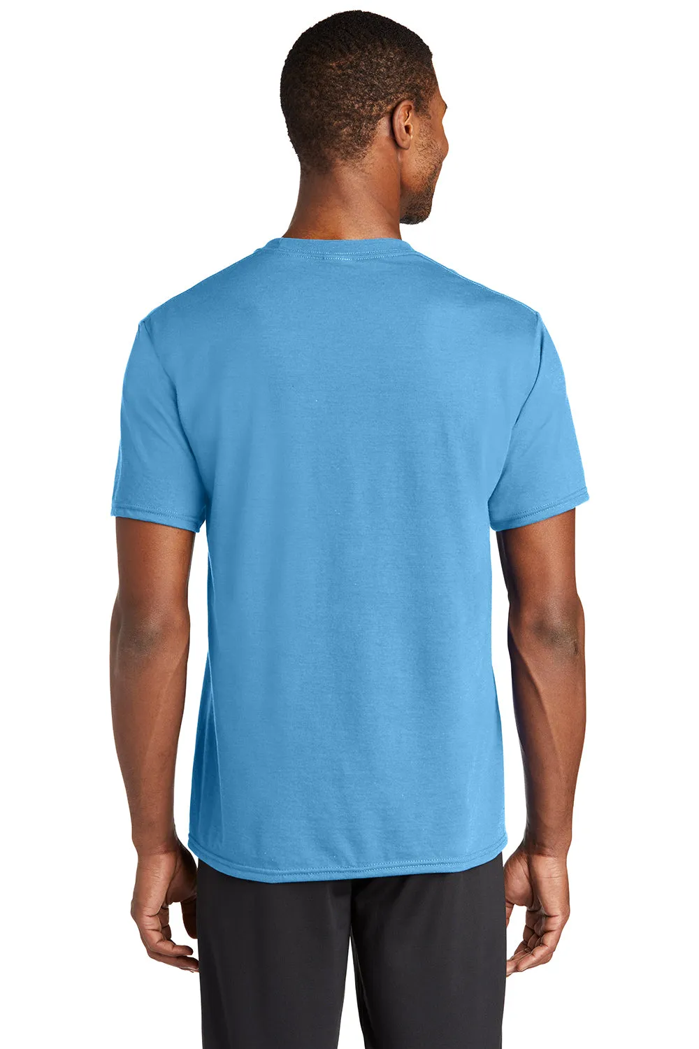 Port & Company Mens Dry Zone Performance Moisture Wicking Short Sleeve Crewneck T-Shirt - Aquatic Blue