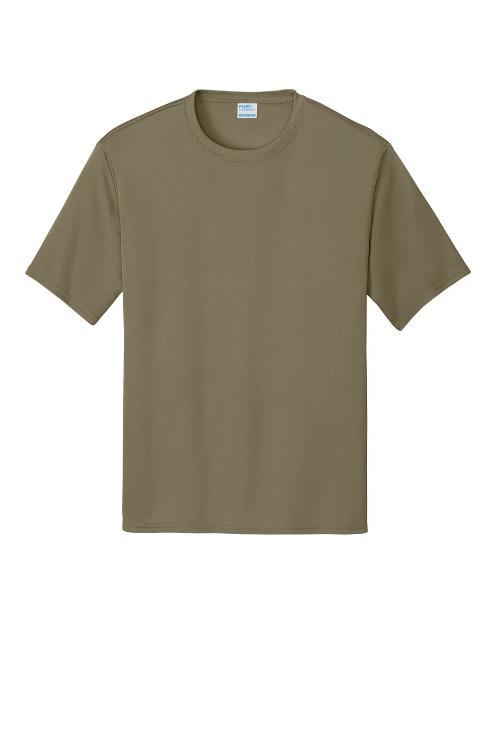 Port & Company Mens Dry Zone Performance Moisture Wicking Short Sleeve Crewneck T-Shirt - Coyote Brown