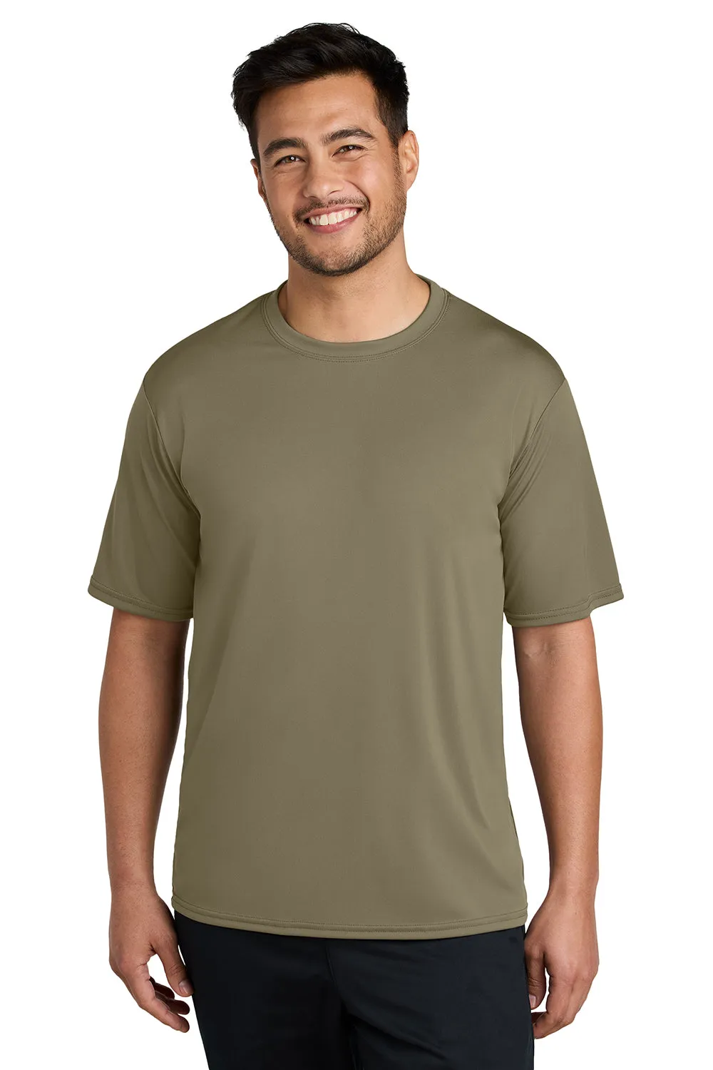 Port & Company Mens Dry Zone Performance Moisture Wicking Short Sleeve Crewneck T-Shirt - Coyote Brown