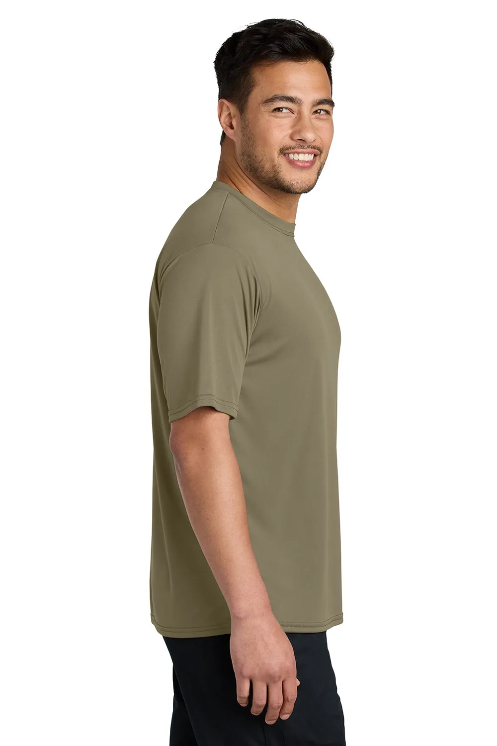 Port & Company Mens Dry Zone Performance Moisture Wicking Short Sleeve Crewneck T-Shirt - Coyote Brown