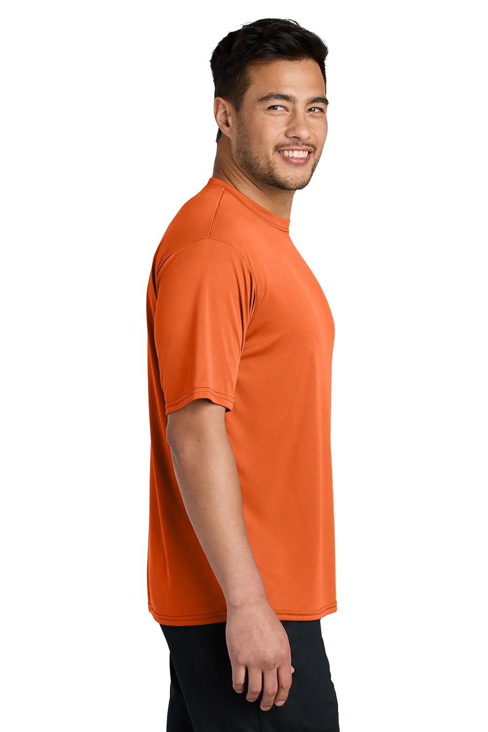 Port & Company Mens Dry Zone Performance Moisture Wicking Short Sleeve Crewneck T-Shirt - Deep Orange