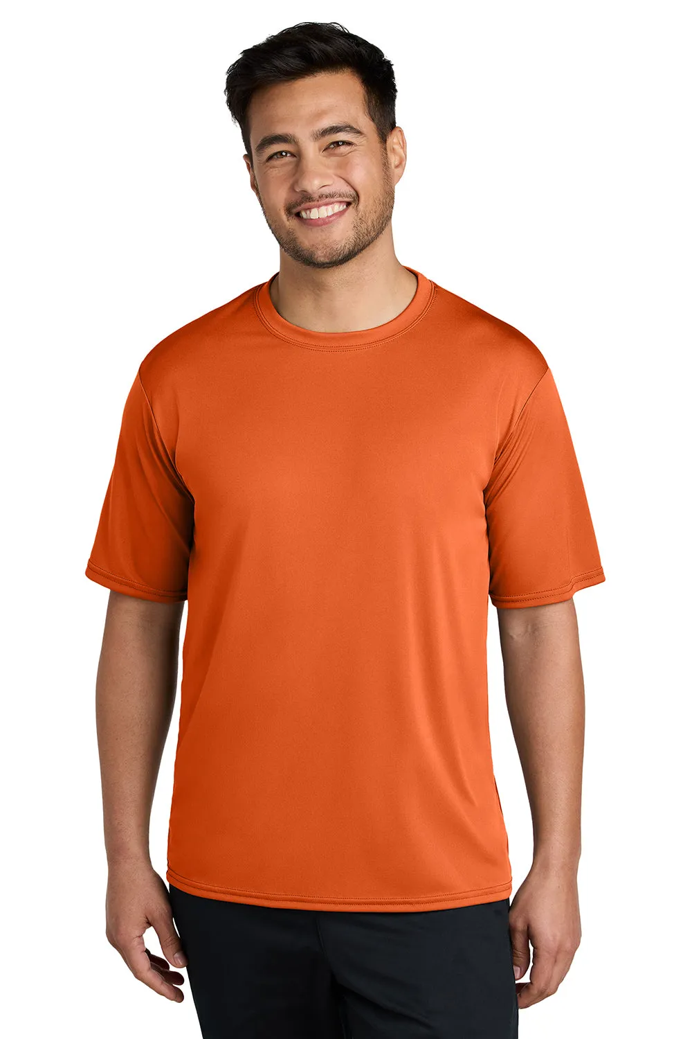 Port & Company Mens Dry Zone Performance Moisture Wicking Short Sleeve Crewneck T-Shirt - Deep Orange