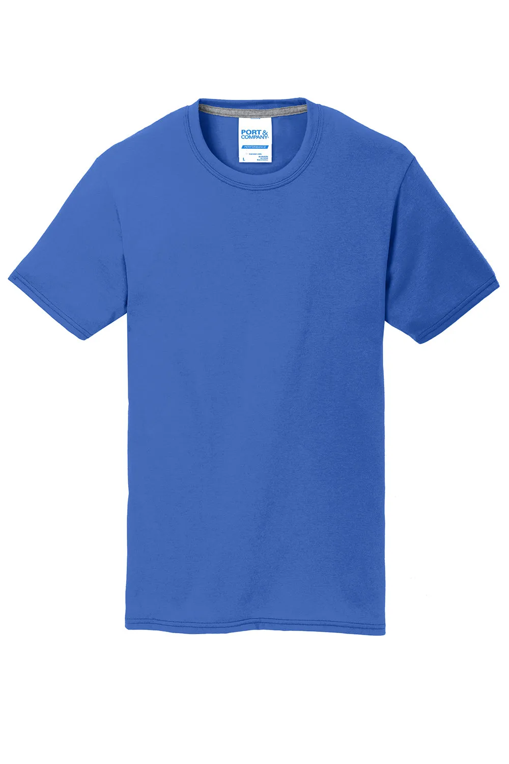 Port & Company Mens Dry Zone Performance Moisture Wicking Short Sleeve Crewneck T-Shirt - True Royal Blue