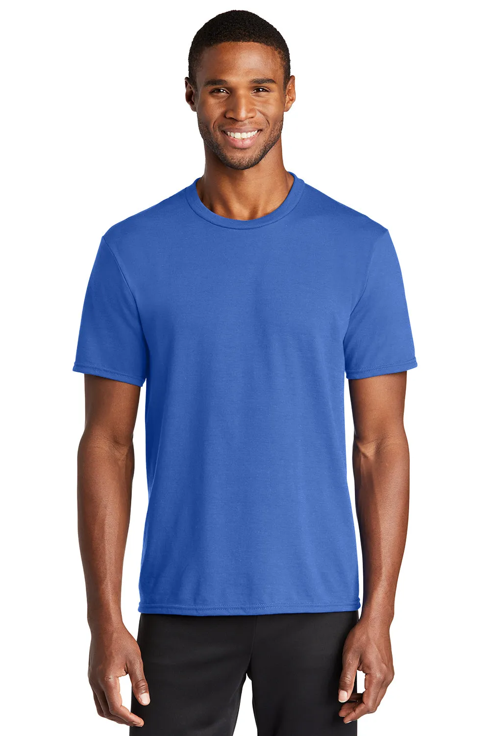 Port & Company Mens Dry Zone Performance Moisture Wicking Short Sleeve Crewneck T-Shirt - True Royal Blue