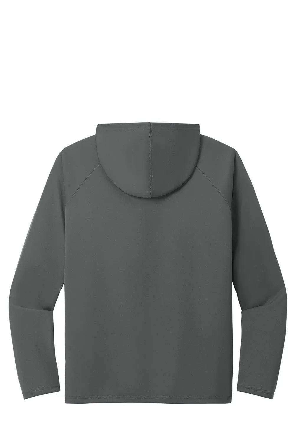 Port & Company Mens DryZone Performance Moisture Wicking Long Sleeve Hooded T-Shirt Hoodie - Charcoal Grey