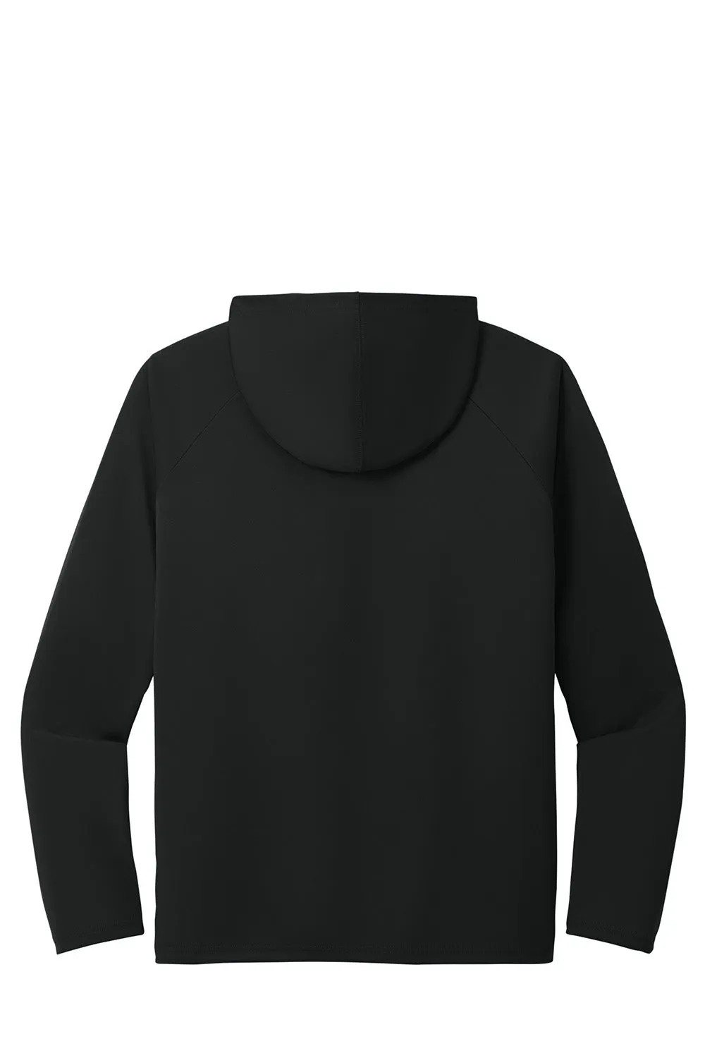 Port & Company Mens DryZone Performance Moisture Wicking Long Sleeve Hooded T-Shirt Hoodie - Jet Black