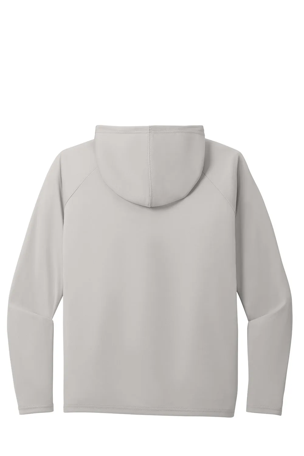 Port & Company Mens DryZone Performance Moisture Wicking Long Sleeve Hooded T-Shirt Hoodie - Silver Grey
