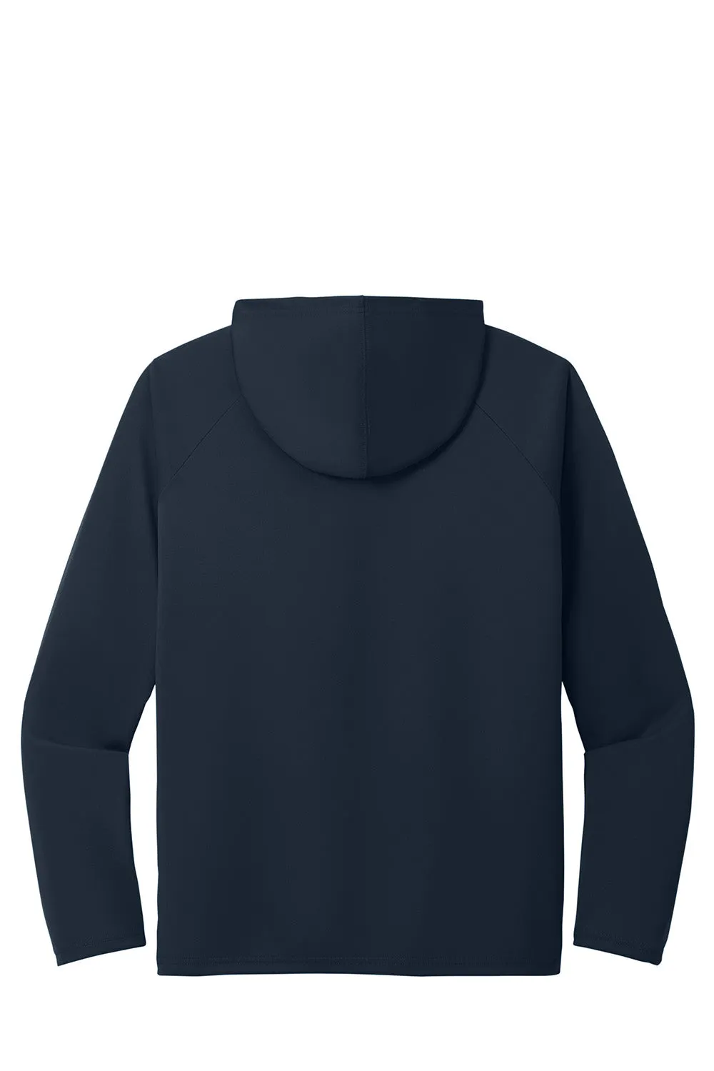 Port & Company Mens DryZone Performance Moisture Wicking Long Sleeve Hooded T-Shirt Hoodie - True Navy Blue