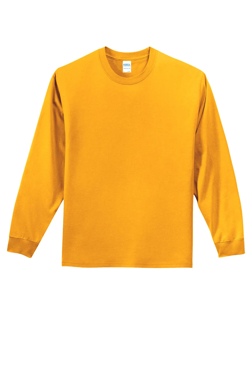 Port & Company Mens Essential Long Sleeve Crewneck T-Shirt - Gold