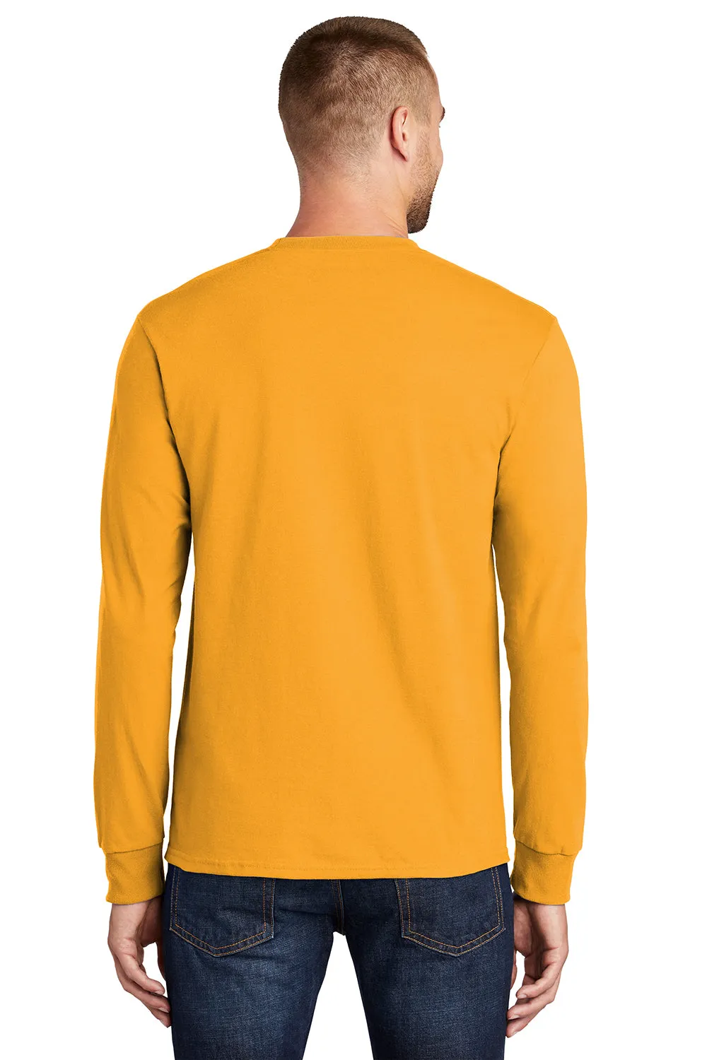 Port & Company Mens Essential Long Sleeve Crewneck T-Shirt - Gold