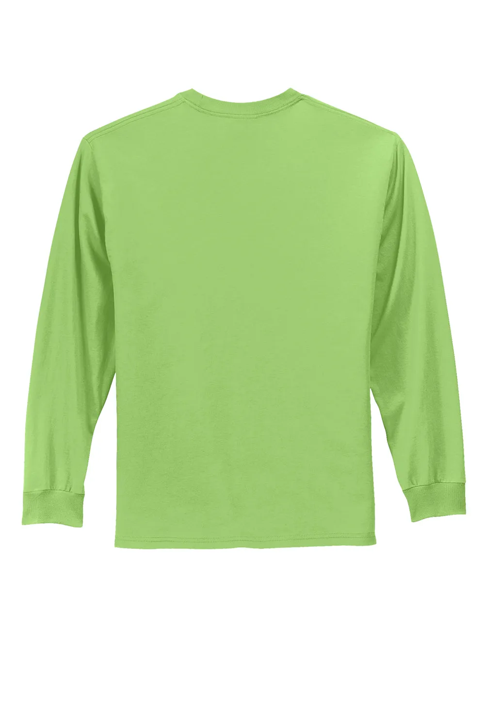 Port & Company Mens Essential Long Sleeve Crewneck T-Shirt - Lime Green