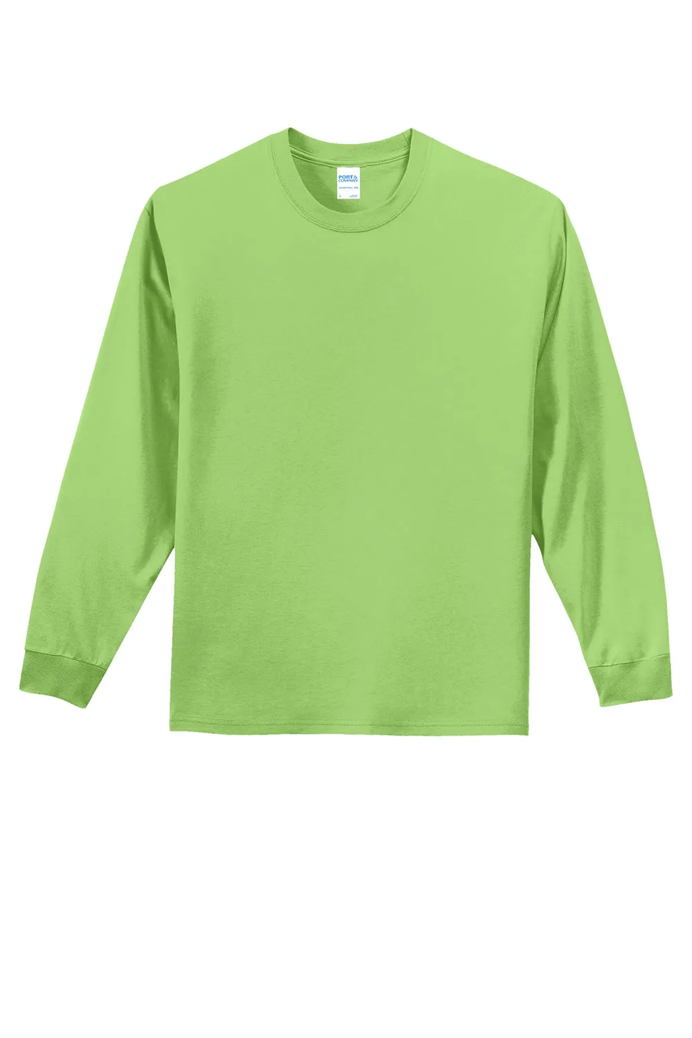 Port & Company Mens Essential Long Sleeve Crewneck T-Shirt - Lime Green