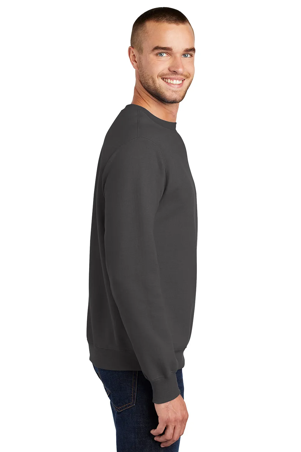 Port & Company Mens Essential Pill Resistant Fleece Crewneck Sweatshirt - Charcoal Grey