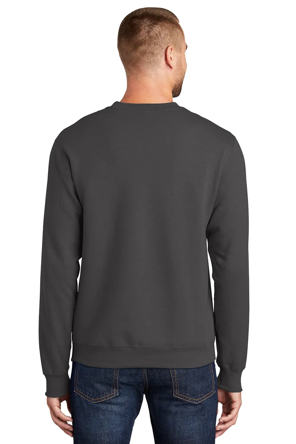 Port & Company Mens Essential Pill Resistant Fleece Crewneck Sweatshirt - Charcoal Grey