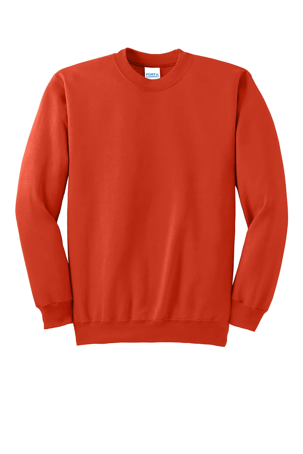 Port & Company Mens Essential Pill Resistant Fleece Crewneck Sweatshirt - Orange