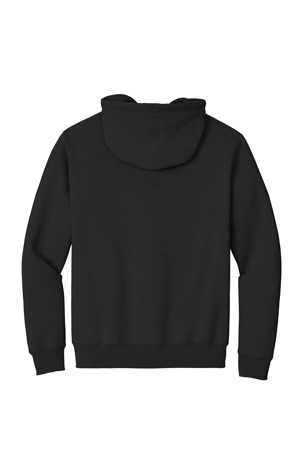 Port & Company Mens Essential Pill Resistant Fleece Full Zip Hooded Sweatshirt Hoodie w/ Pockets - Jet Black