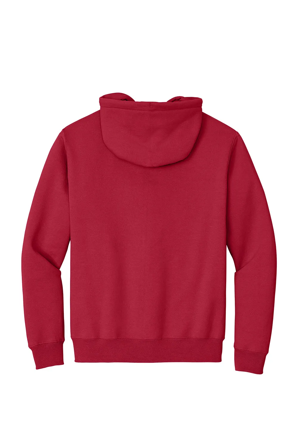 Port & Company Mens Essential Pill Resistant Fleece Full Zip Hooded Sweatshirt Hoodie w/ Pockets - Red