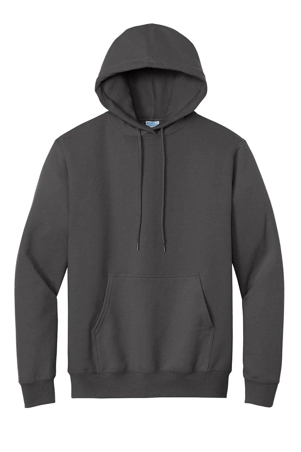 Port & Company Mens Essential Pill Resistant Fleece Hooded Sweatshirt Hoodie w/ Pouch Pocket - Charcoal Grey