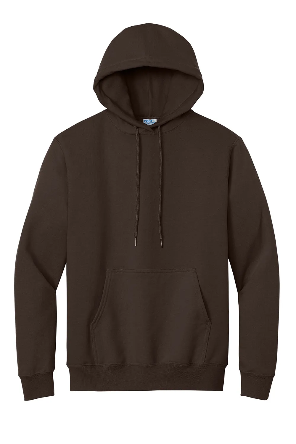 Port & Company Mens Essential Pill Resistant Fleece Hooded Sweatshirt Hoodie w/ Pouch Pocket - Dark Chocolate Brown
