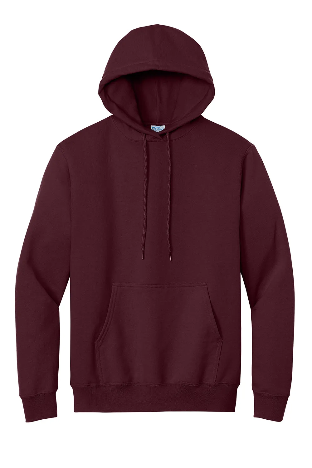 Port & Company Mens Essential Pill Resistant Fleece Hooded Sweatshirt Hoodie w/ Pouch Pocket - Maroon