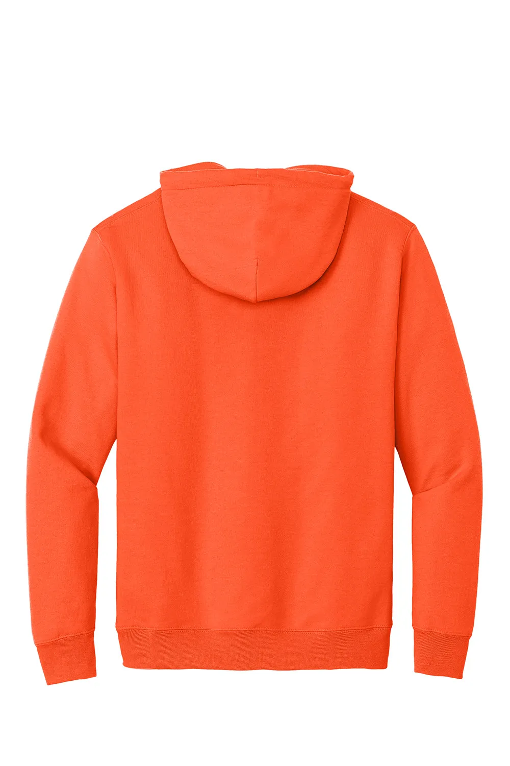 Port & Company Mens Essential Pill Resistant Fleece Hooded Sweatshirt Hoodie w/ Pouch Pocket - Safety Orange