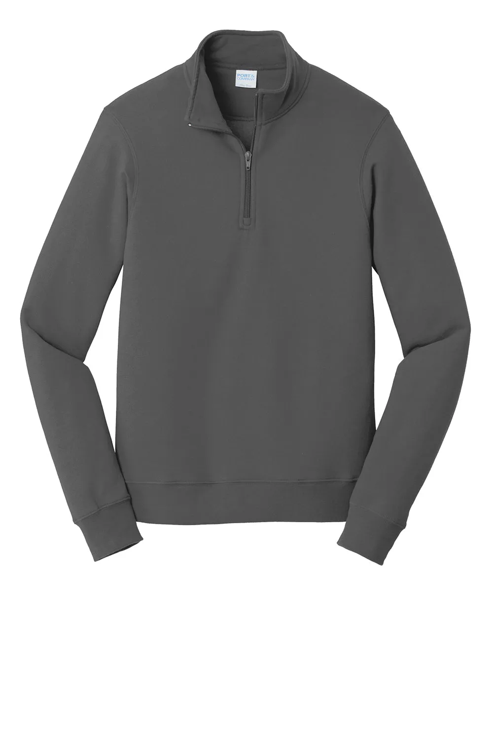 Port & Company Mens Fan Favorite Fleece 1/4 Zip Sweatshirt - Charcoal Grey