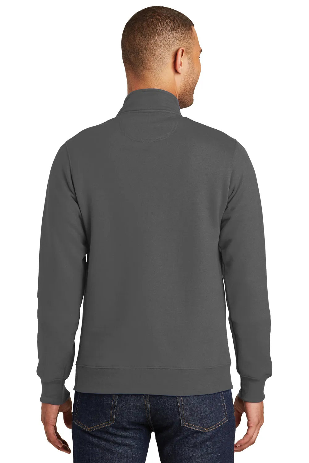 Port & Company Mens Fan Favorite Fleece 1/4 Zip Sweatshirt - Charcoal Grey