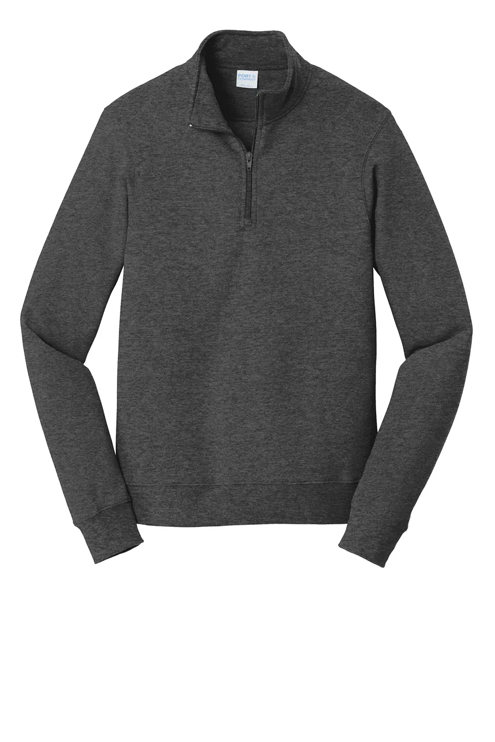 Port & Company Mens Fan Favorite Fleece 1/4 Zip Sweatshirt - Heather Dark Grey