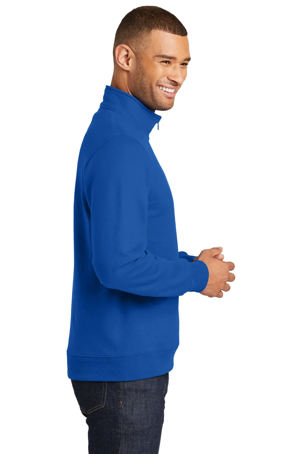 Port & Company Mens Fan Favorite Fleece 1/4 Zip Sweatshirt - True Royal Blue