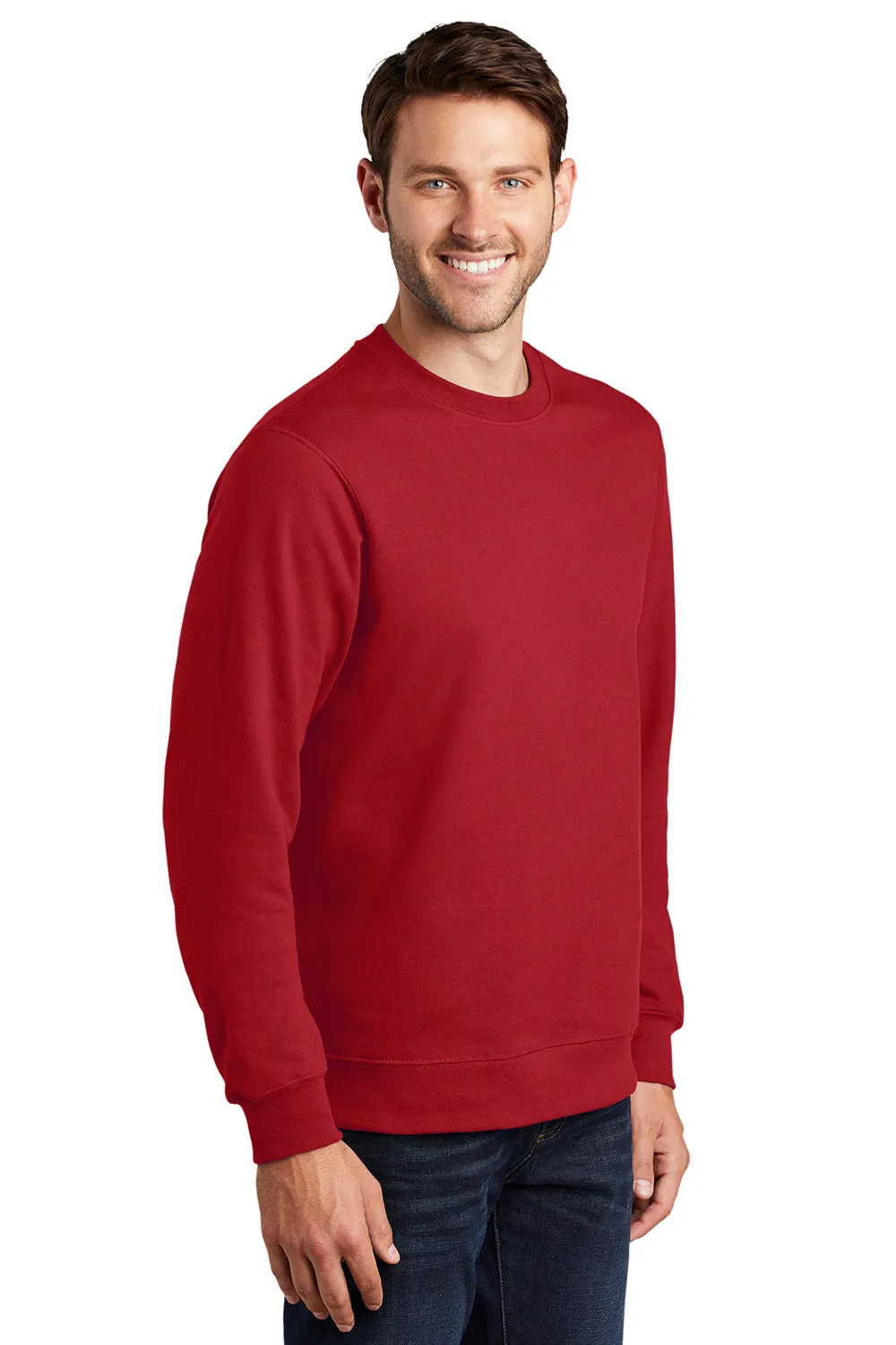 Port & Company Mens Fan Favorite Fleece Crewneck Sweatshirt - Team Cardinal Red